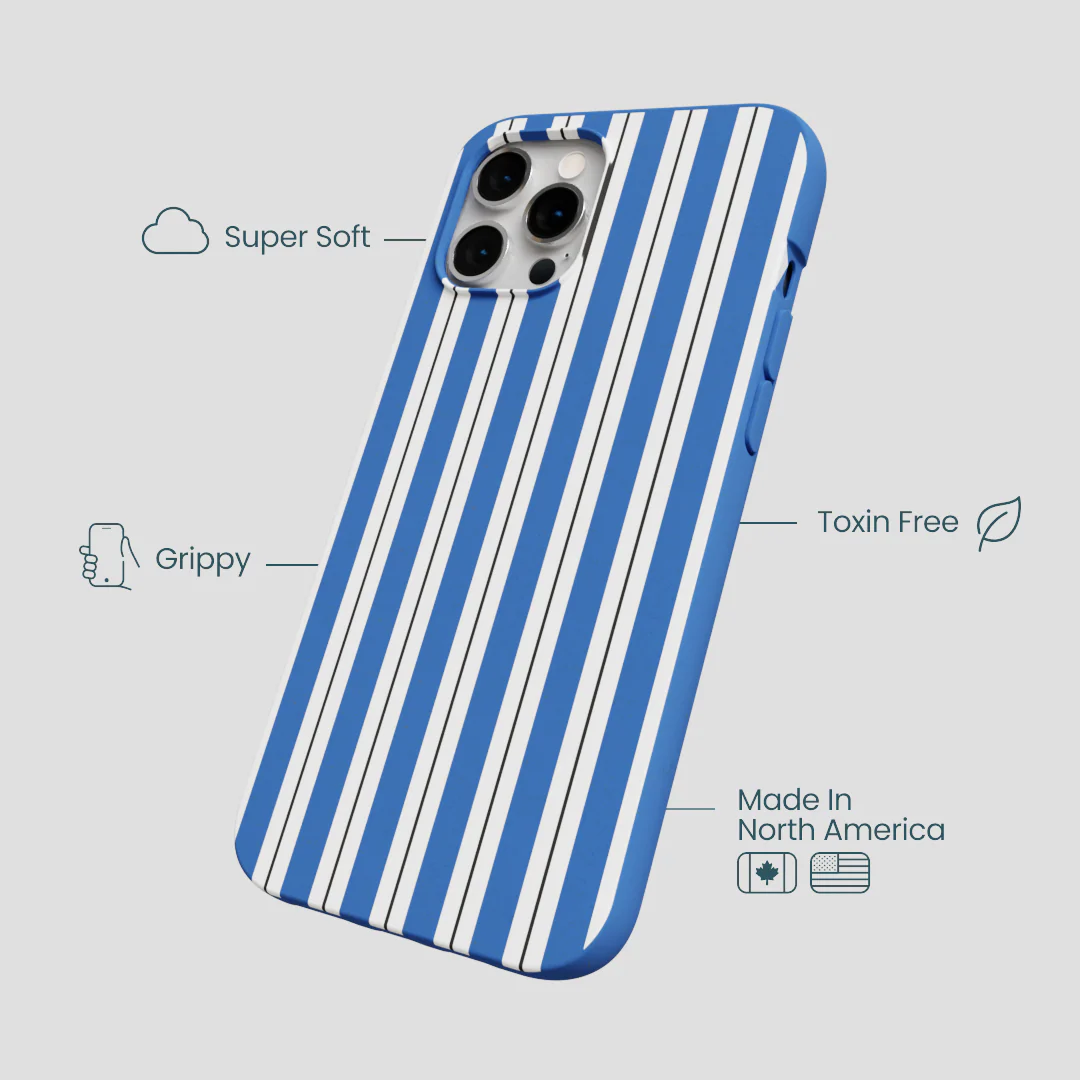 Electric Blue Striped Shirt iPhone 12 Pro Max Case - Image 4