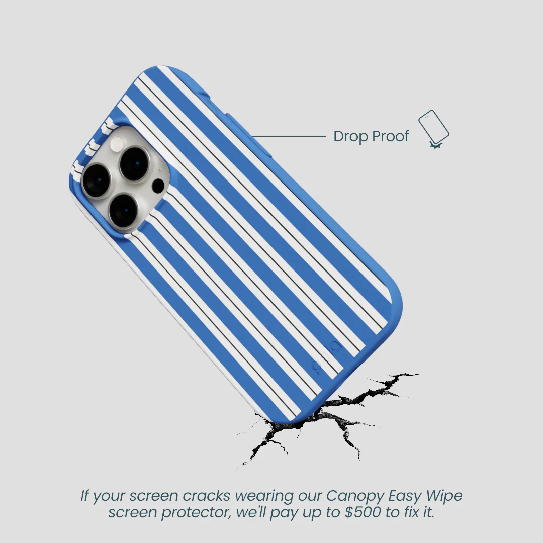 Electric Blue Striped Shirt iPhone 14 Pro Case - Image 5