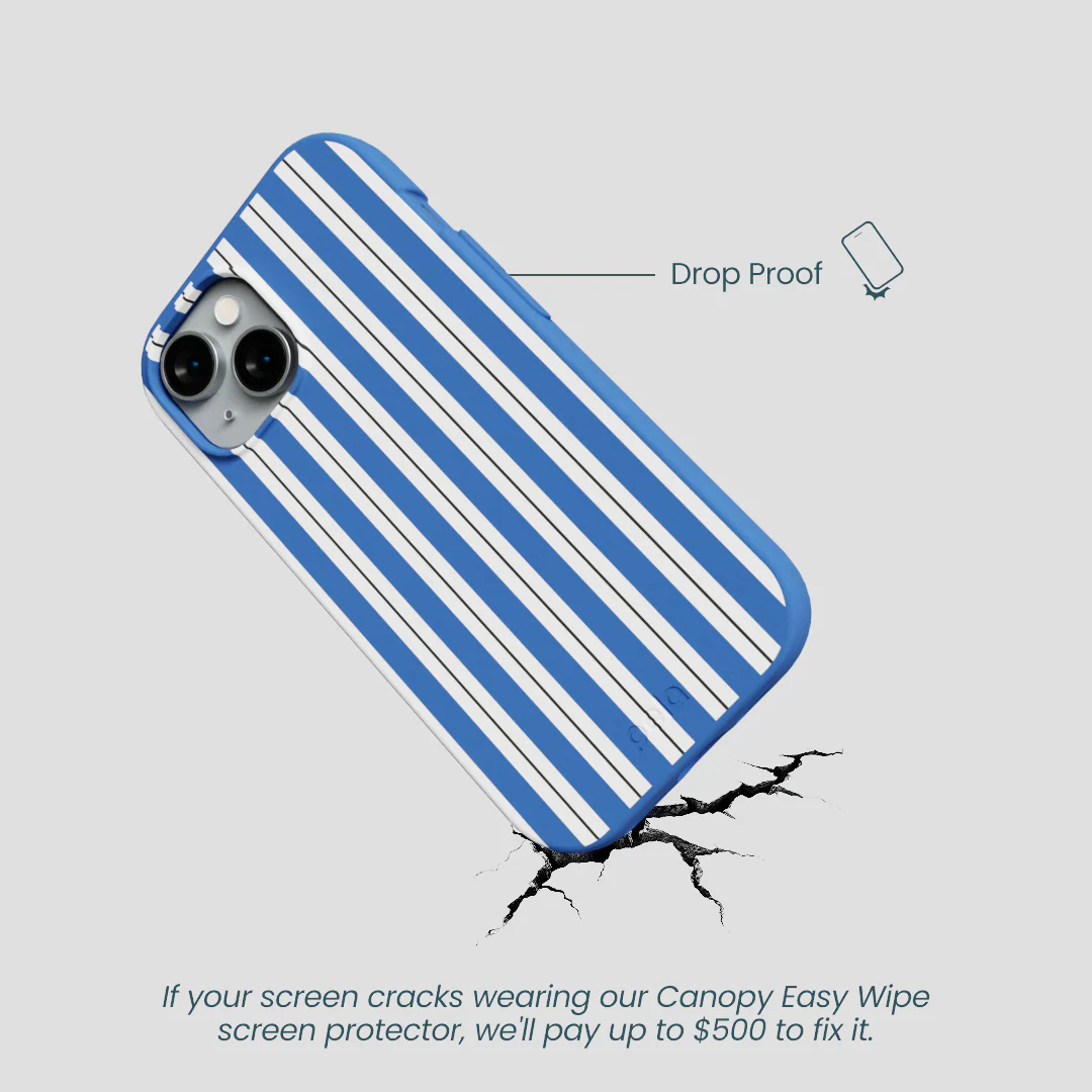 Electric Blue Striped Shirt iPhone 15 Case - Image 5