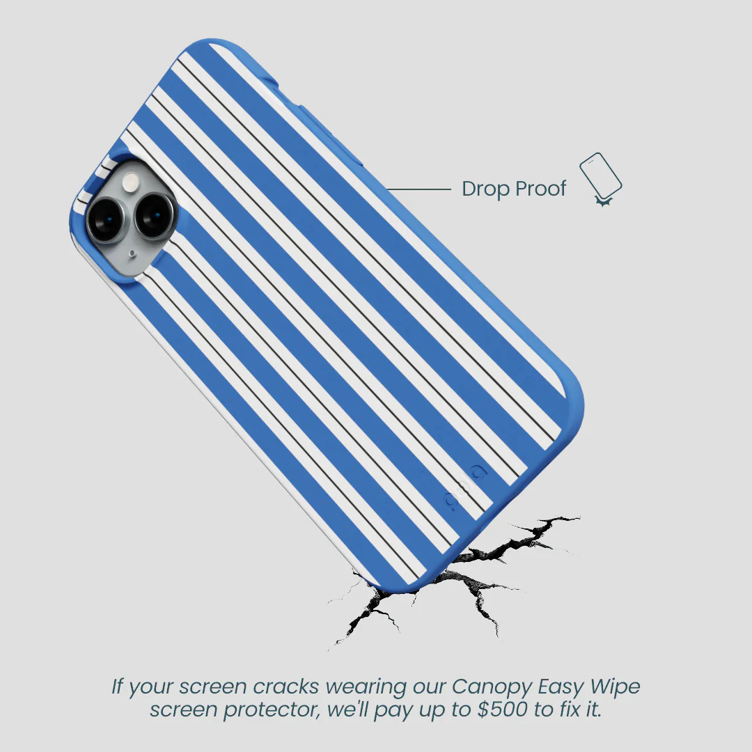 Electric Blue Striped Shirt iPhone 15 Plus Case - Image 5