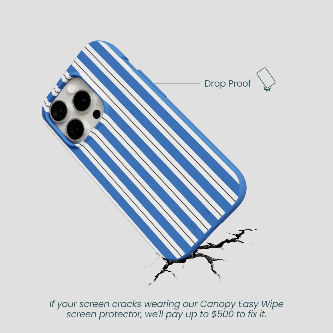 Electric Blue Striped Shirt iPhone 15 Pro Case - Image 5