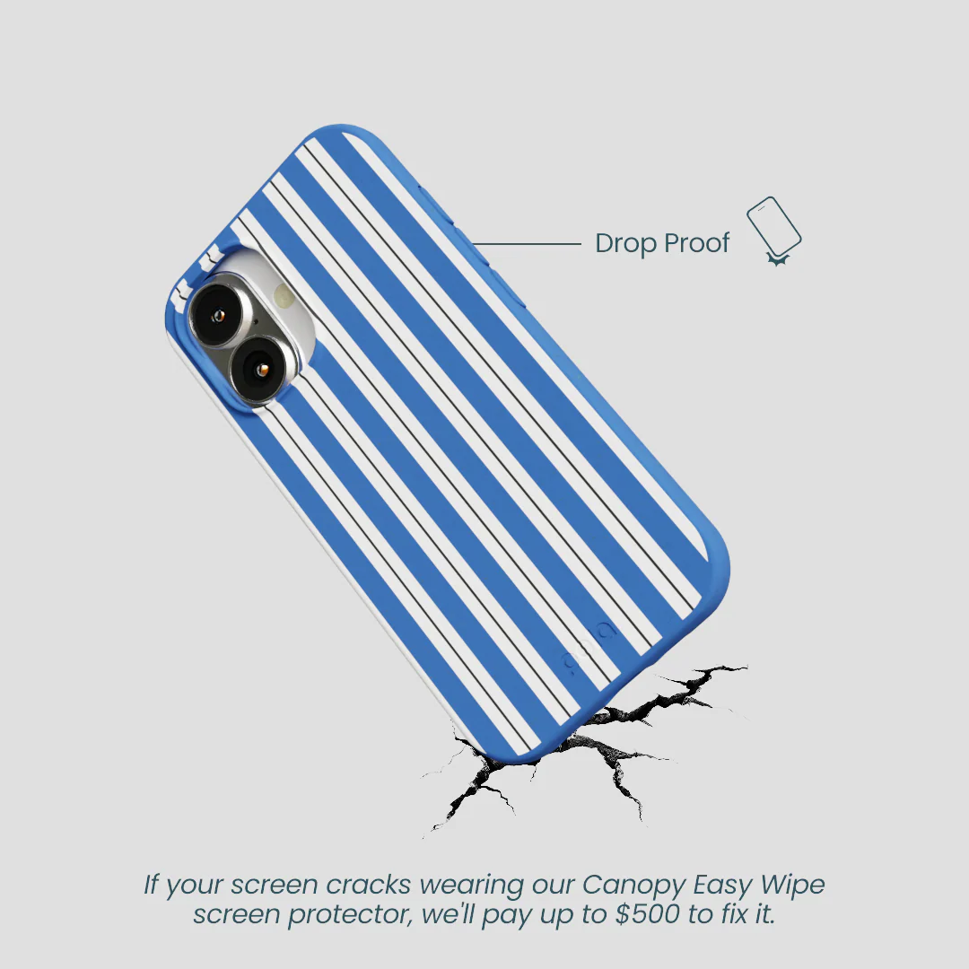 Electric Blue Striped Shirt iPhone 16 Case - Image 5
