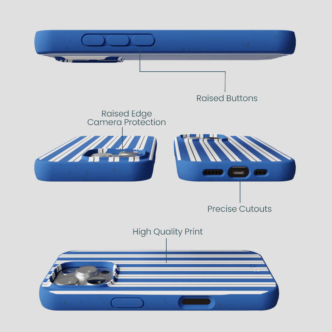 Electric Blue Striped Shirt iPhone 16 Pro Case - Image 3