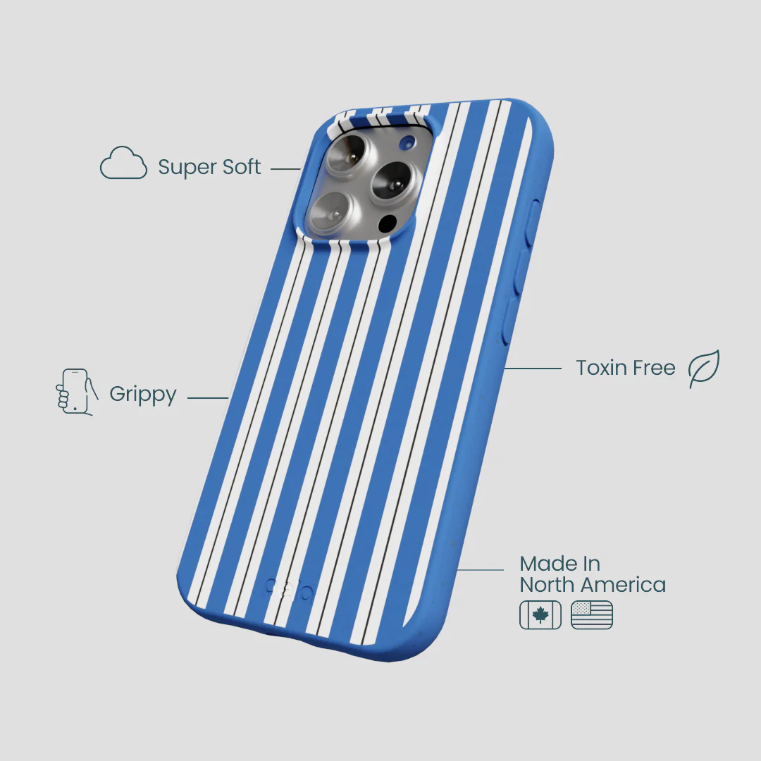 Electric Blue Striped Shirt iPhone 16 Pro Case - Image 4