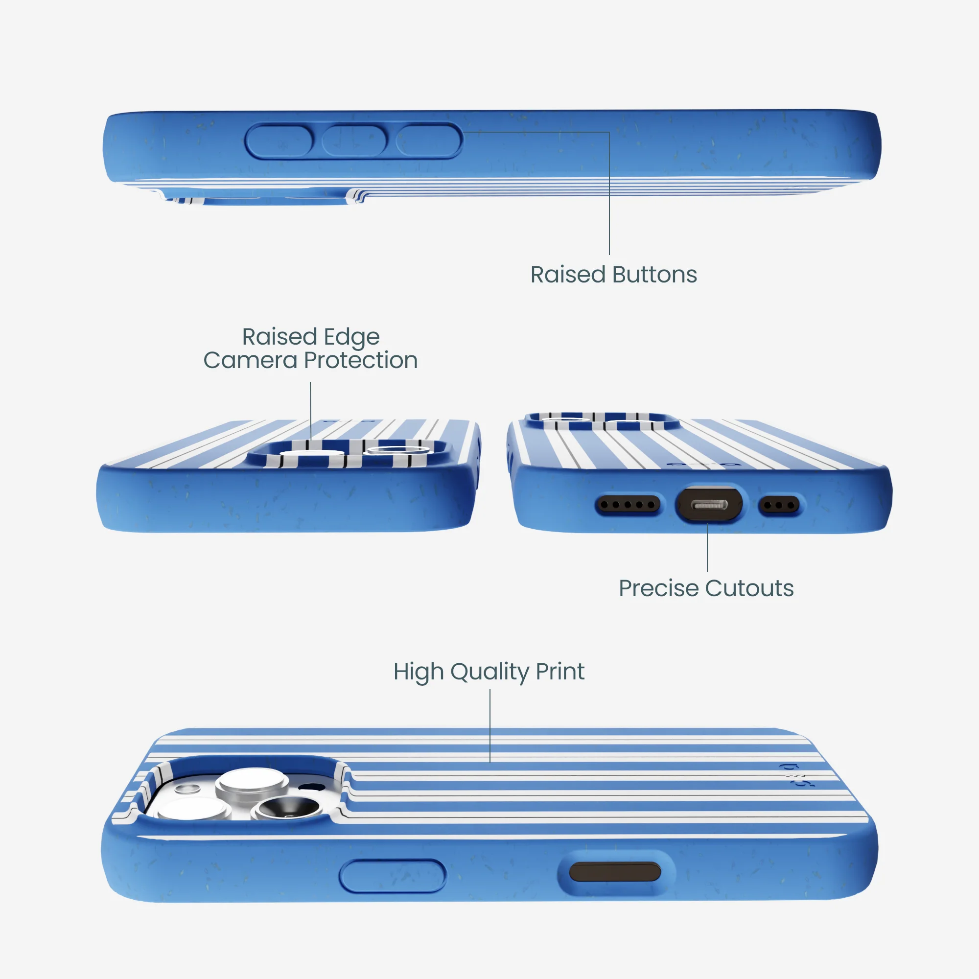 Electric Blue Striped Shirt iPhone 16 Pro Max Case - Image 3