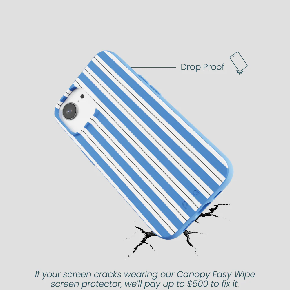 Electric Blue Striped Shirt iPhone 16e/17e Case - Image 5