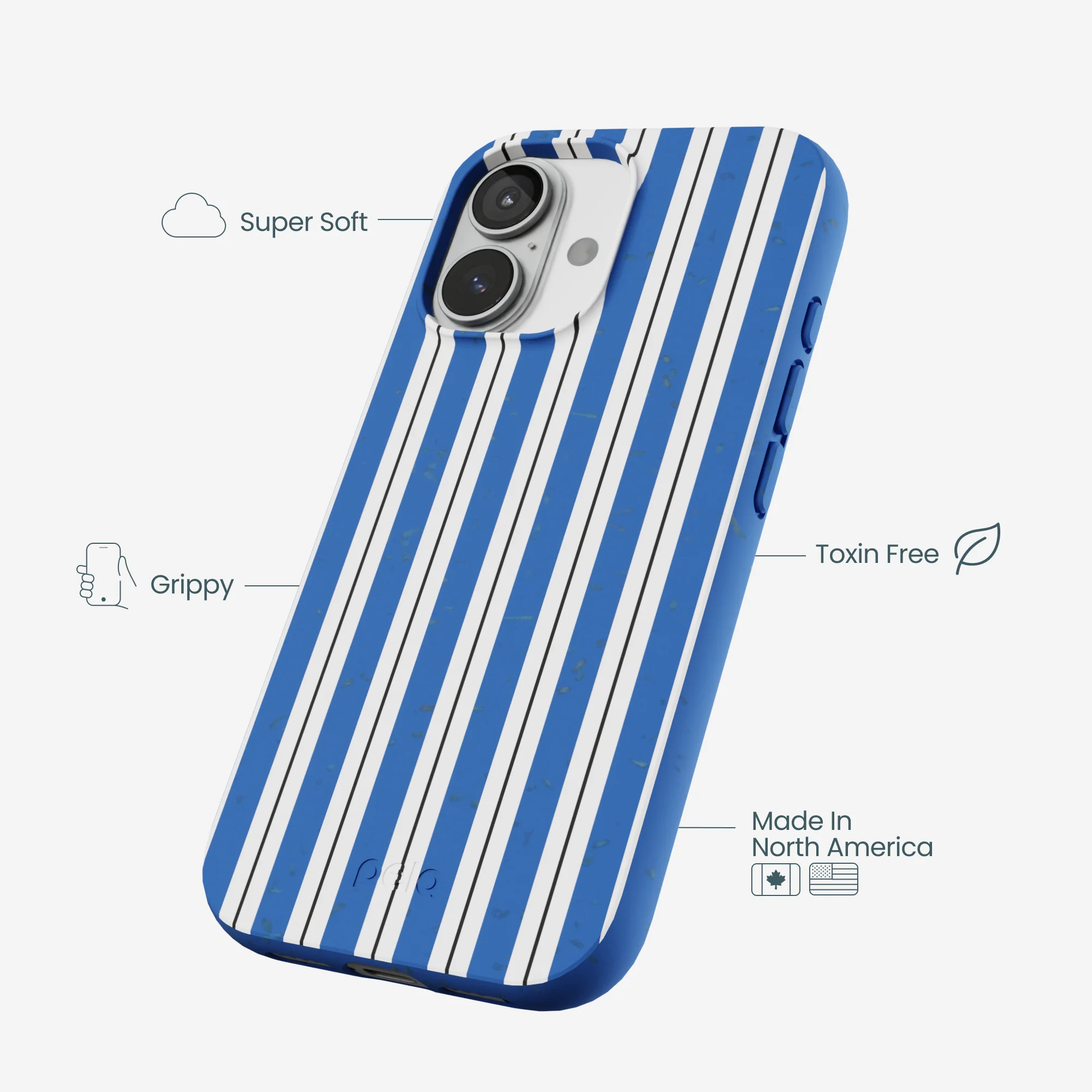 Electric Blue Striped Shirt iPhone 17 Case - Image 4