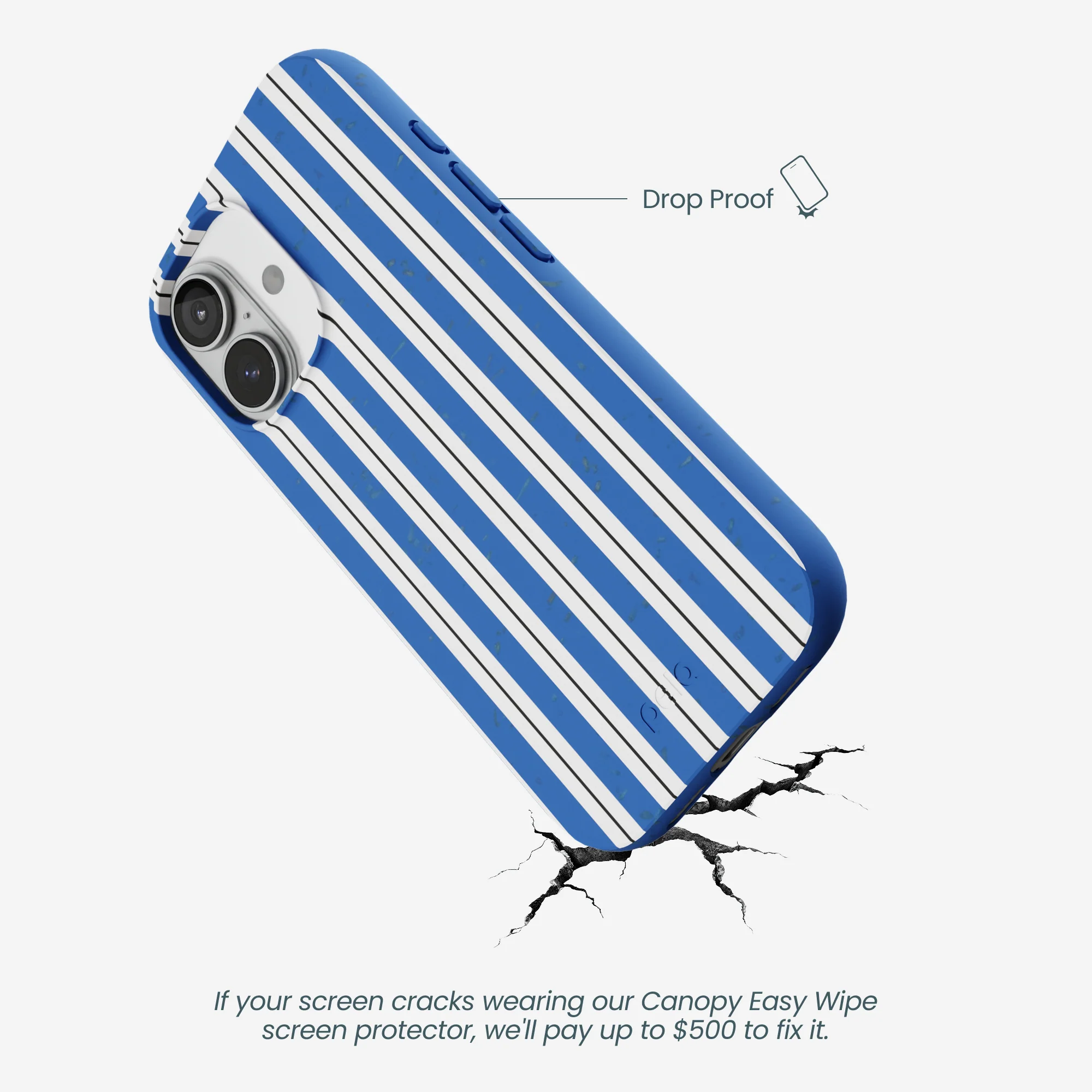 Electric Blue Striped Shirt iPhone 17 Case - Image 5