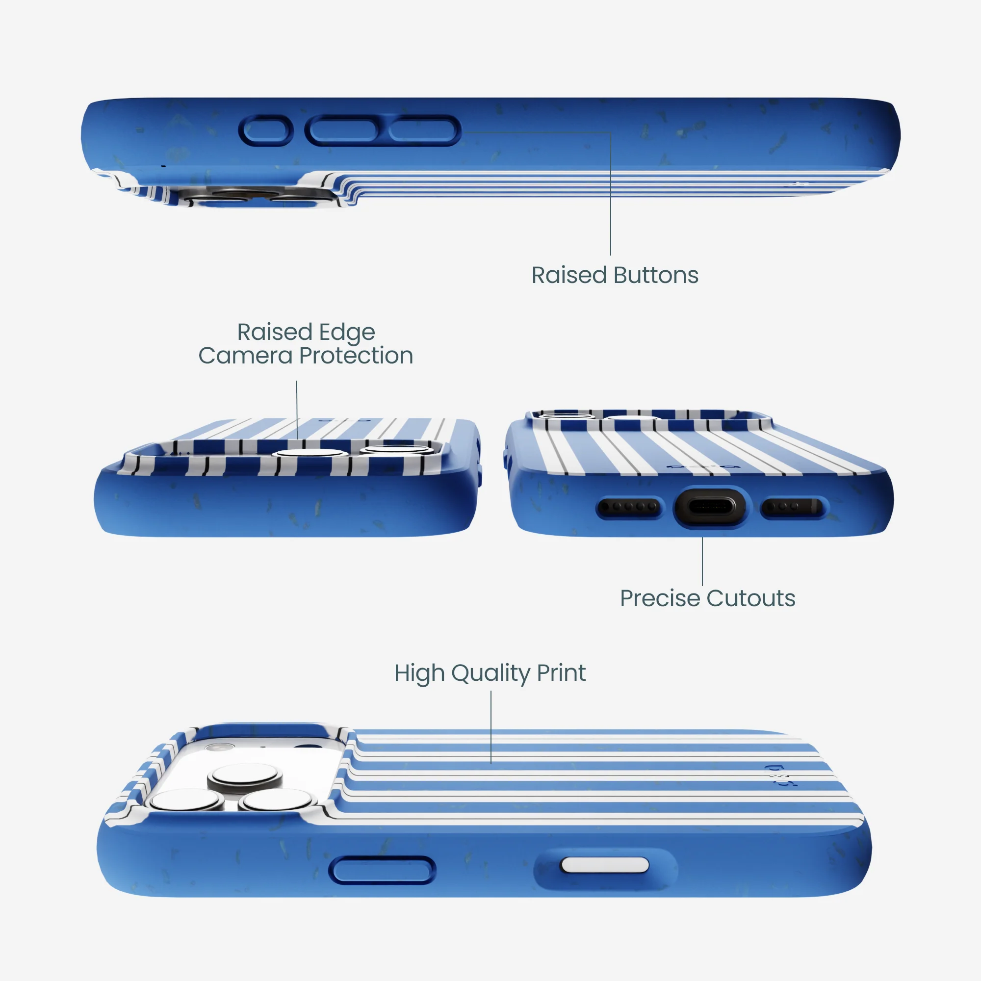 Electric Blue Striped Shirt iPhone 17 Pro Case - Image 3