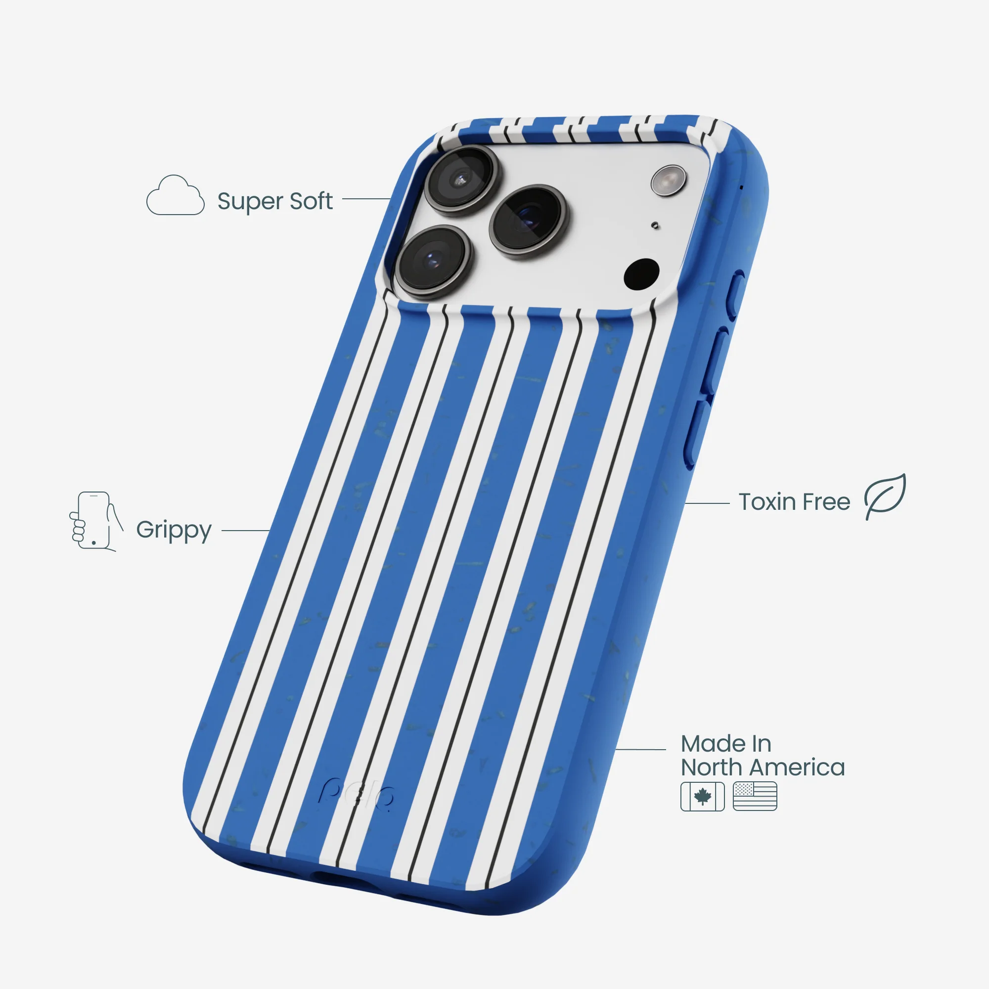 Electric Blue Striped Shirt iPhone 17 Pro Case - Image 4