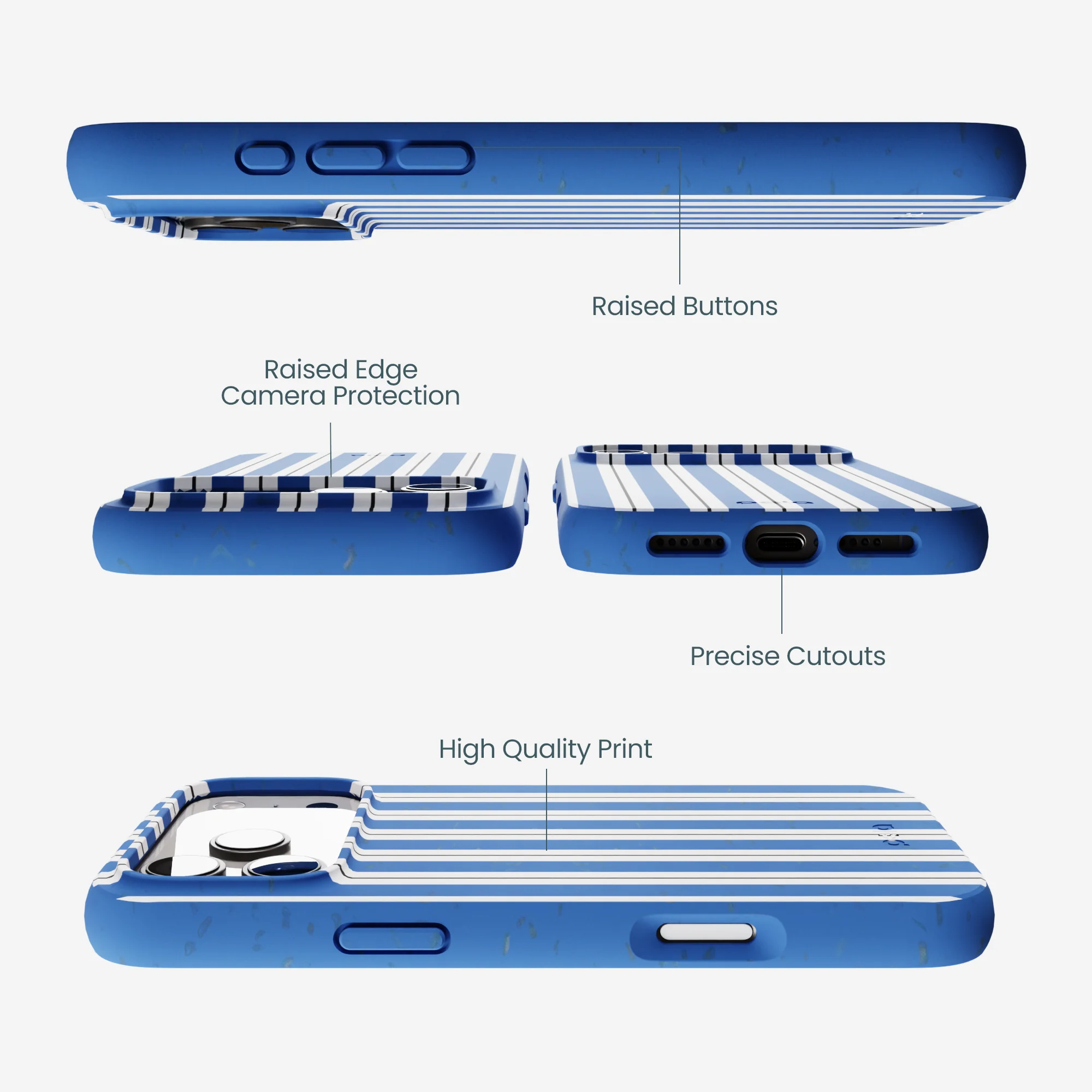 Electric Blue Striped Shirt iPhone 17 Pro Max Case - Image 3