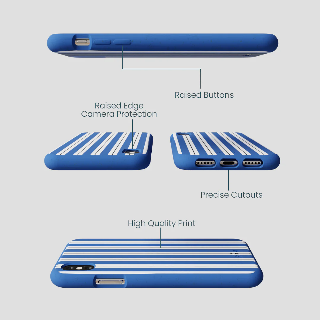 Electric Blue Striped Shirt iPhone XR Case - Image 3