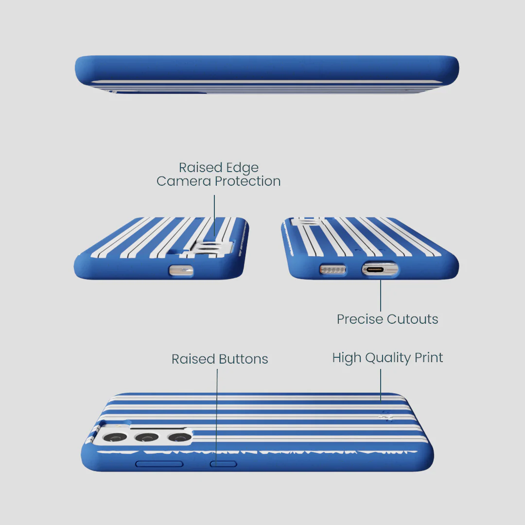 Electric Blue Striped Shirt Samsung Galaxy S21 Case - Image 3