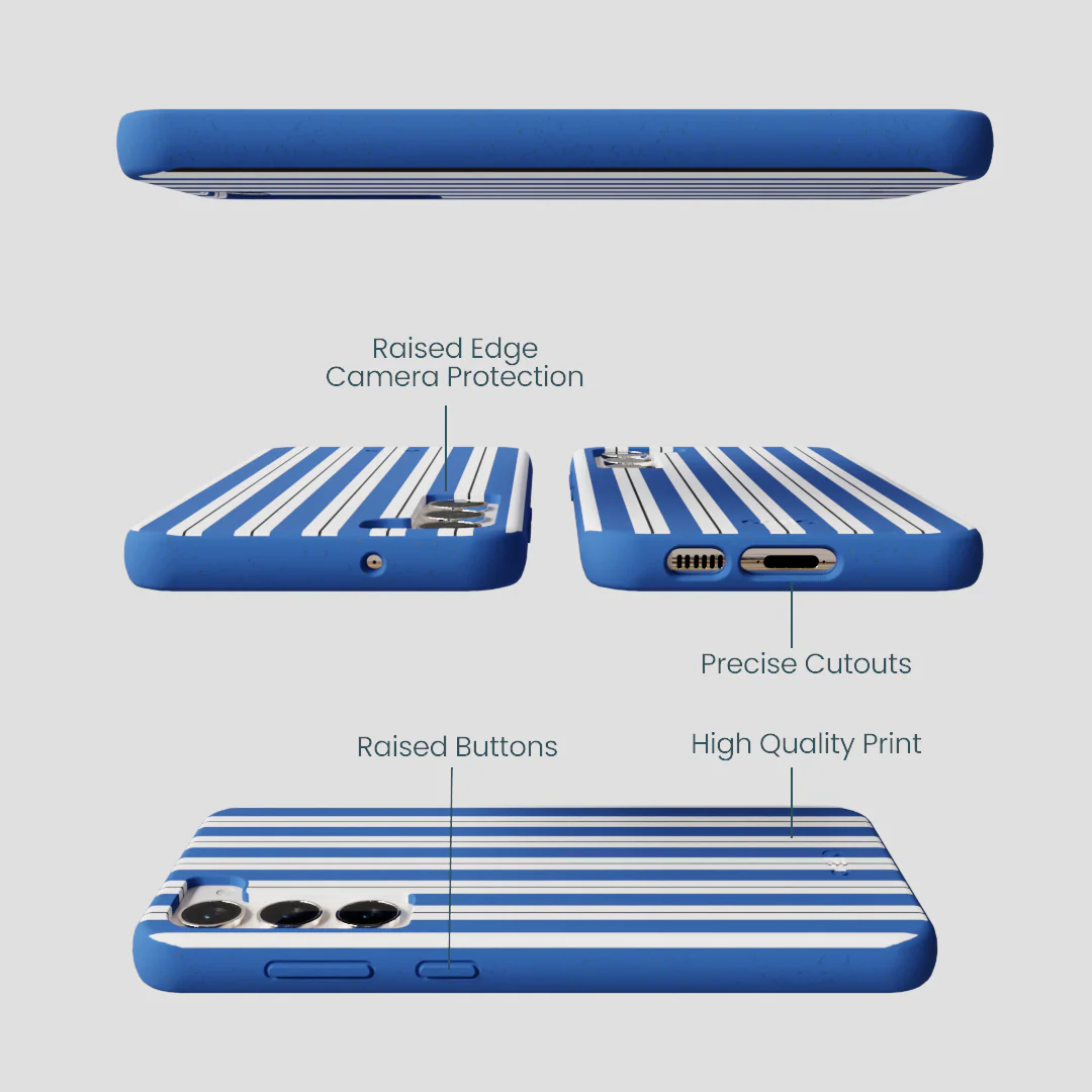 Electric Blue Striped Shirt Samsung Galaxy S23+(Plus) Case - Image 3