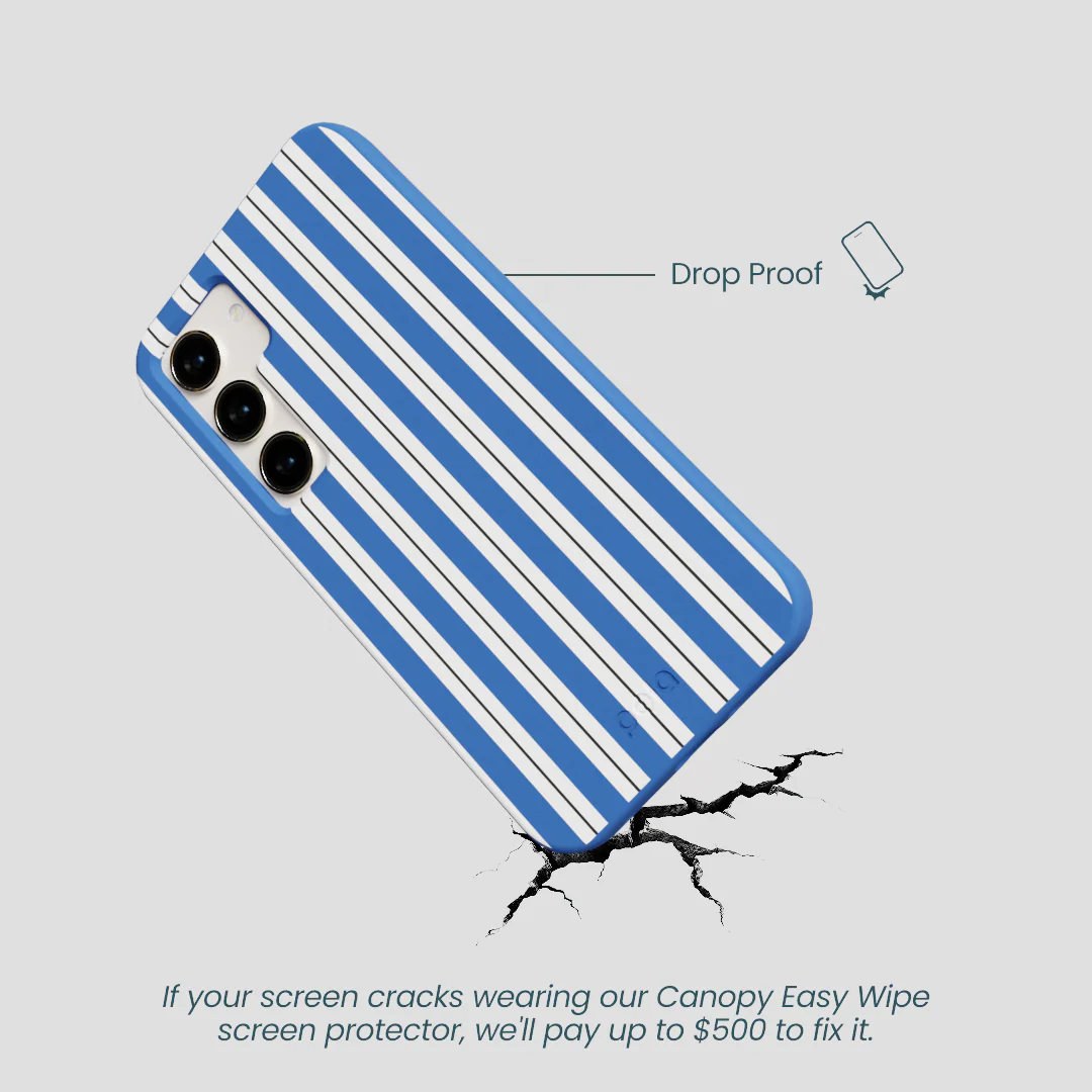 Electric Blue Striped Shirt Samsung Galaxy S24 Case - Image 5