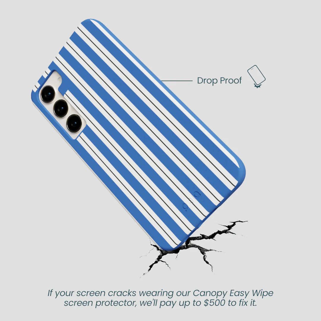 Electric Blue Striped Shirt Samsung Galaxy S24+(Plus) Case - Image 5