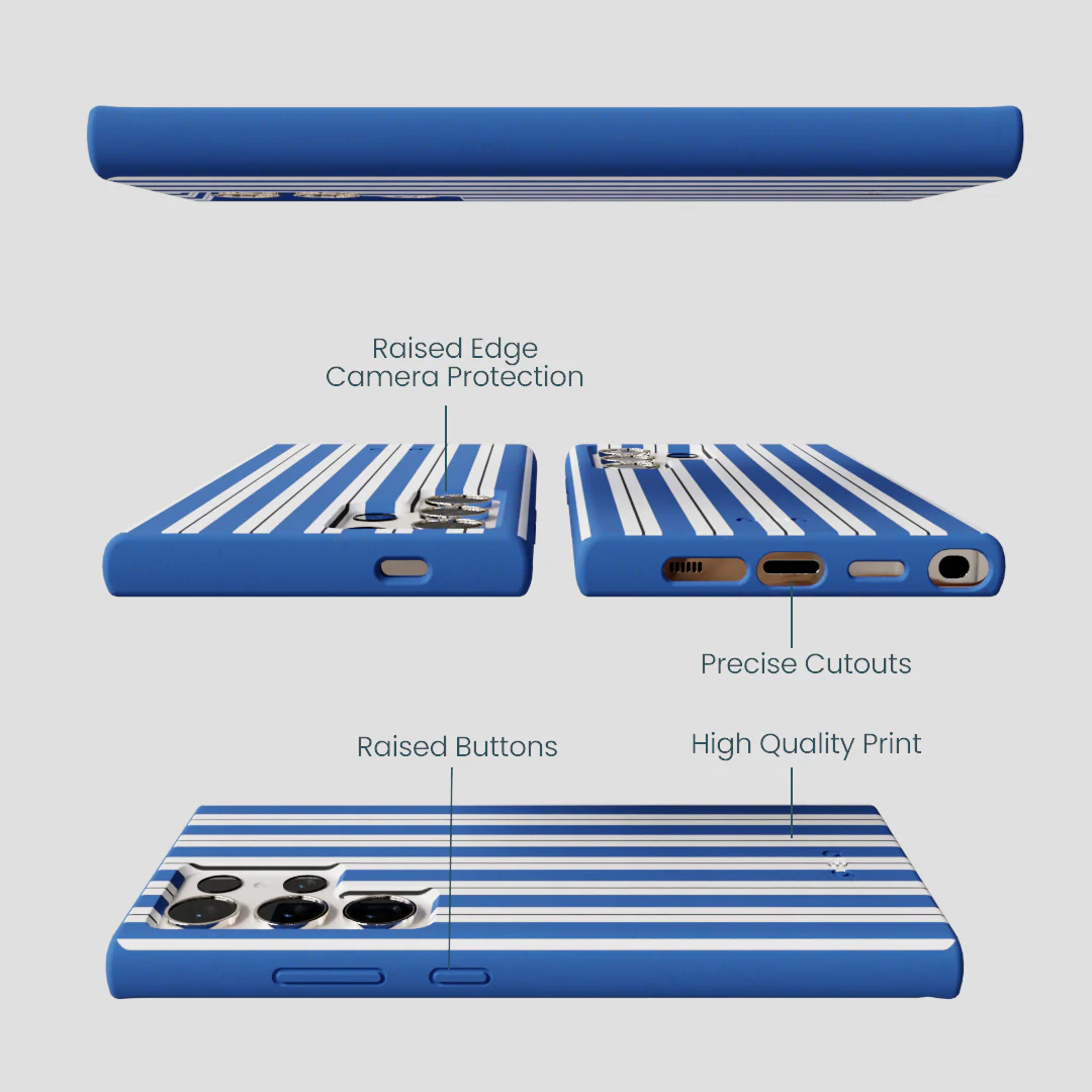 Electric Blue Striped Shirt Samsung Galaxy S24 Ultra Case - Image 3