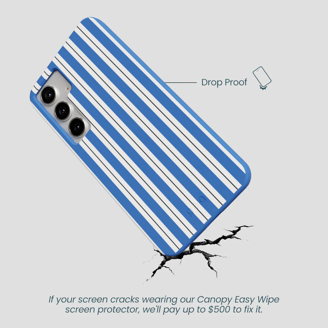 Electric Blue Striped Shirt Samsung Galaxy S25+(Plus) Case - Image 5