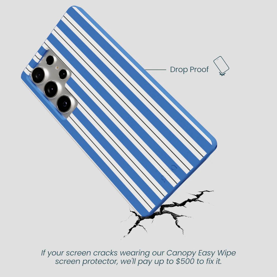 Electric Blue Striped Shirt Samsung Galaxy S25 Ultra Case - Image 5