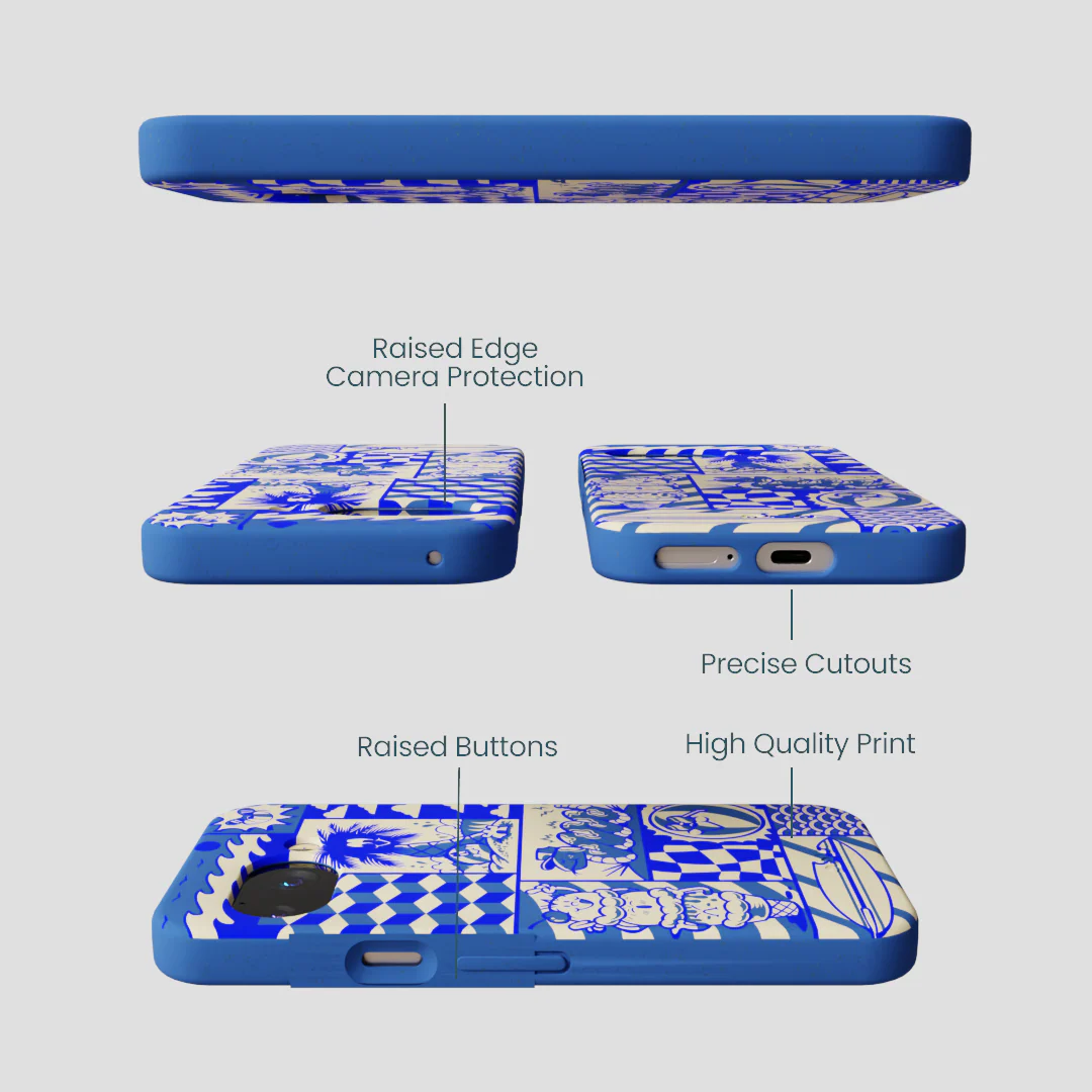 Electric Blue Summer Blues Google Pixel 9a Case - Image 3