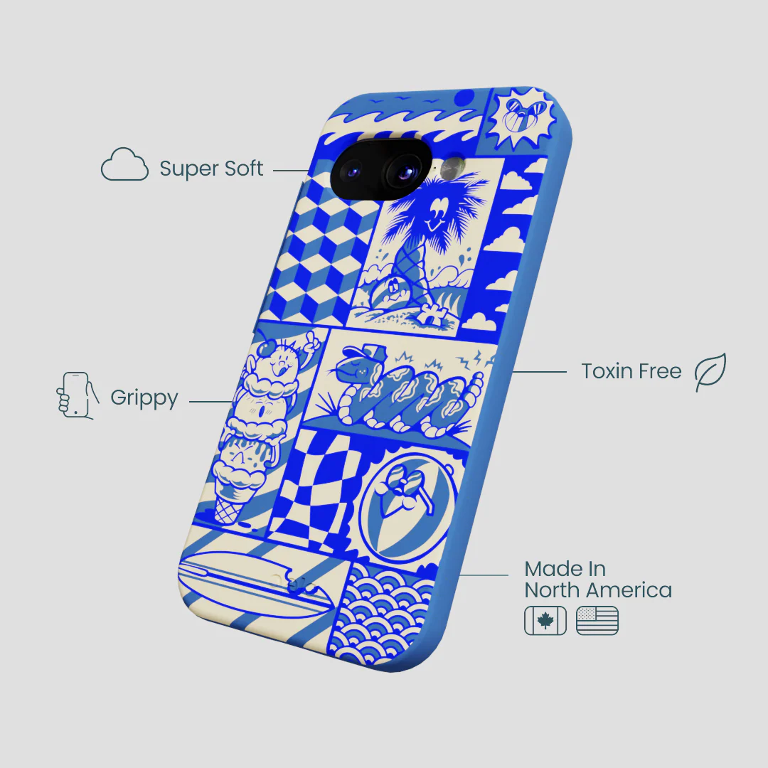 Electric Blue Summer Blues Google Pixel 9a Case - Image 4