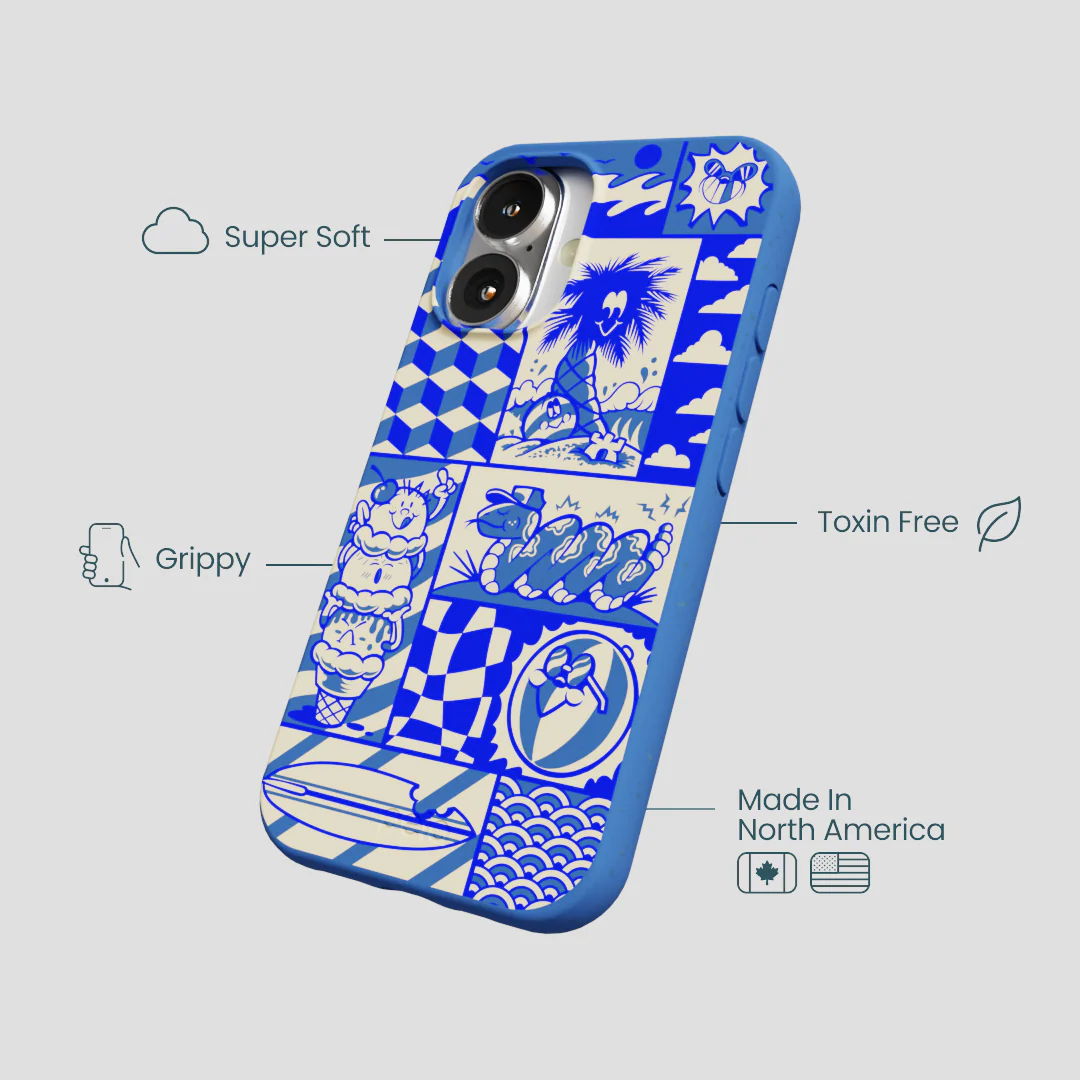 Electric Blue Summer Blues iPhone 16 Case - Image 4