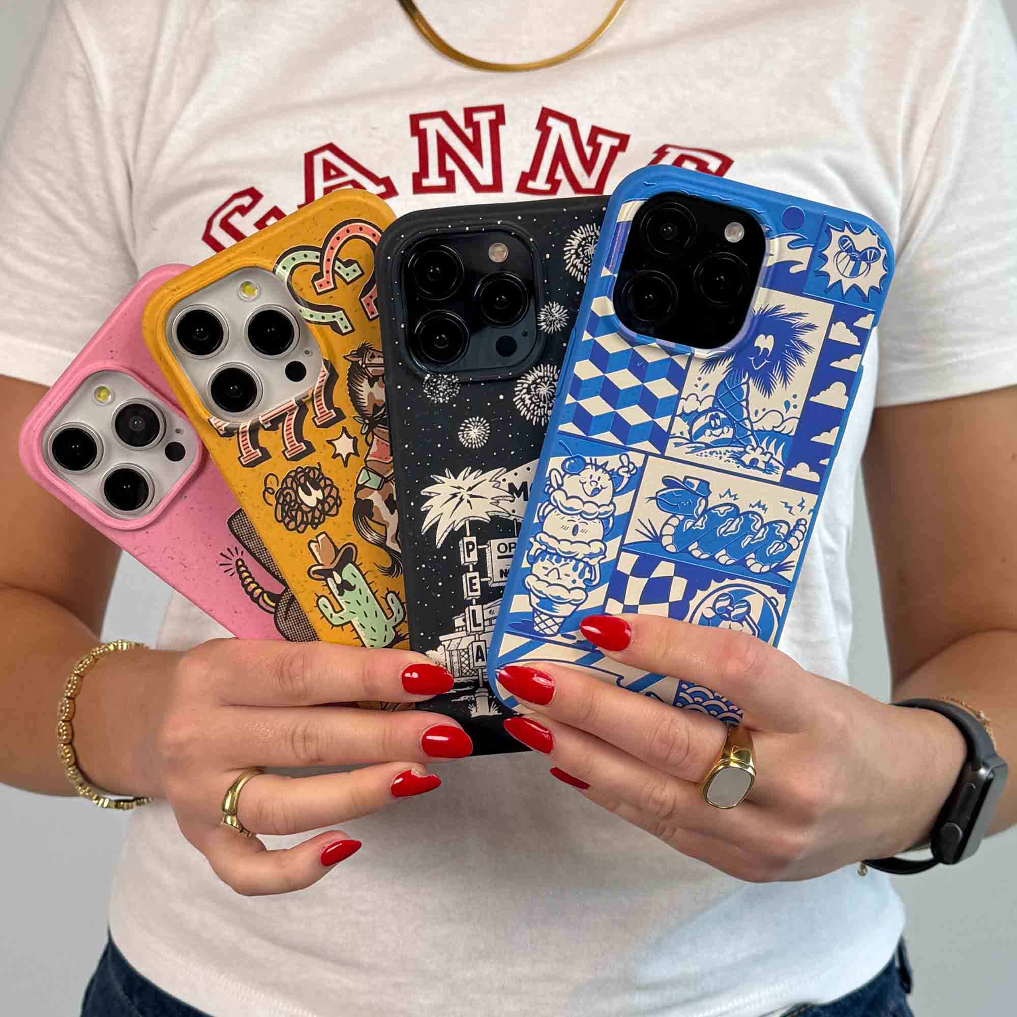 Electric Blue Summer Blues iPhone 16 Case - Image 6