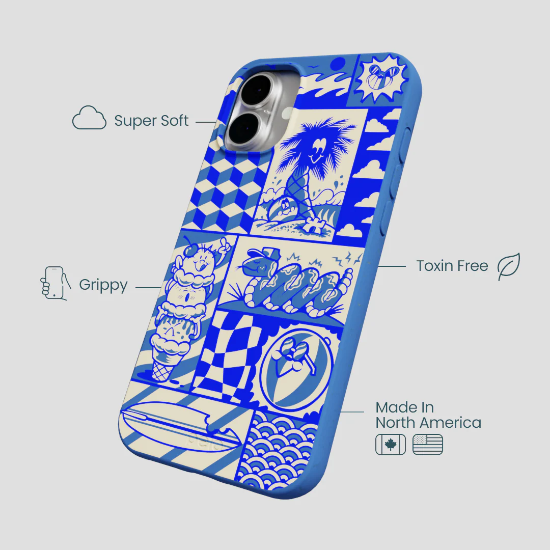 Electric Blue Summer Blues iPhone 16 Plus Case - Image 4