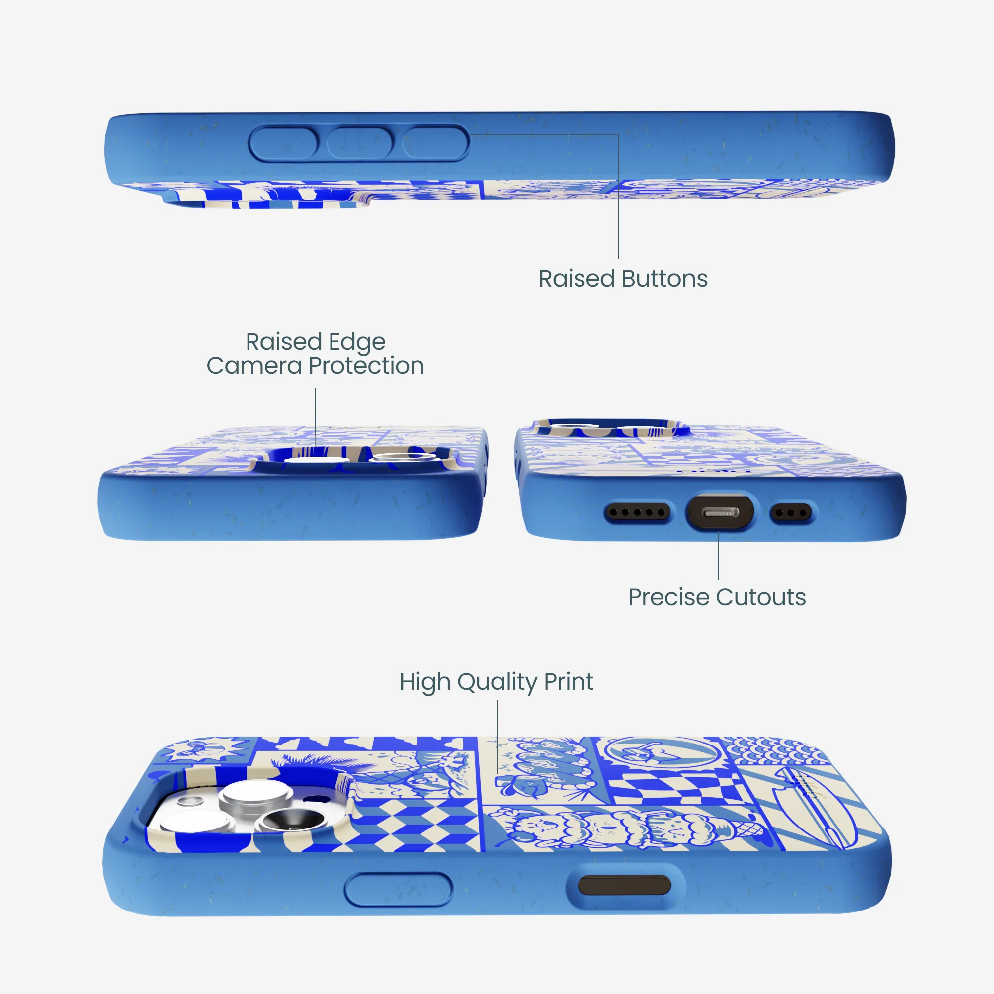 Electric Blue Summer Blues iPhone 16 Pro Max Case - Image 3