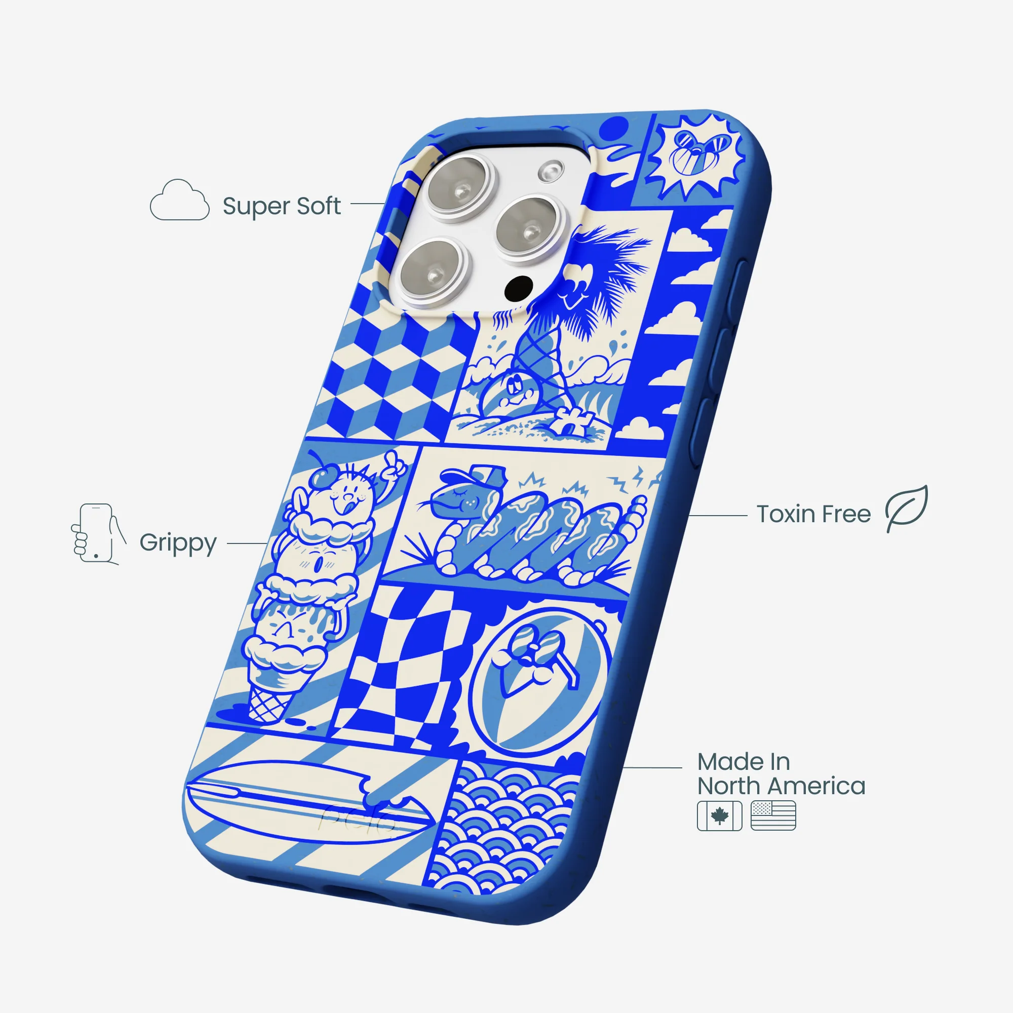 Electric Blue Summer Blues iPhone 16 Pro Max Case - Image 4