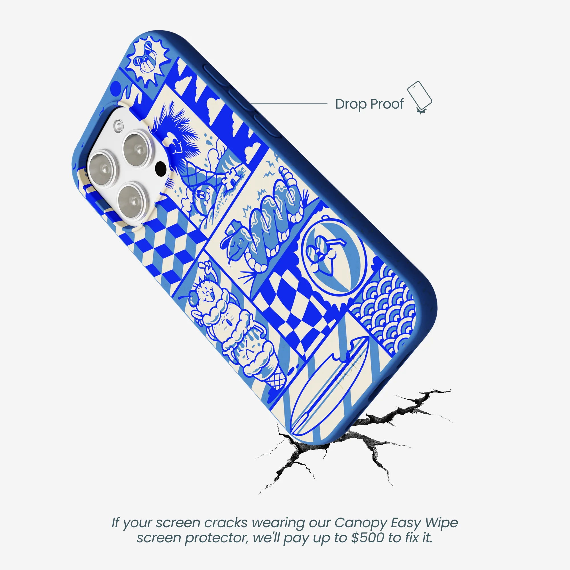 Electric Blue Summer Blues iPhone 16 Pro Max Case - Image 5