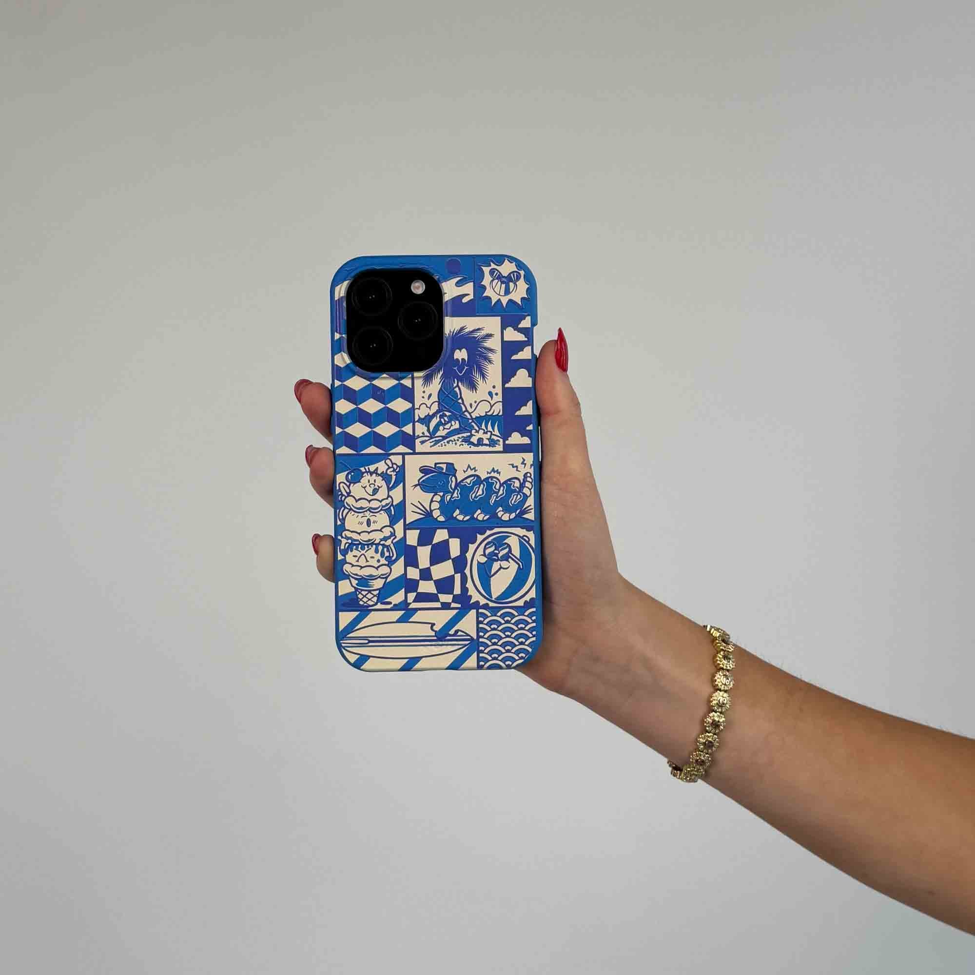 Electric Blue Summer Blues iPhone 16 Pro Max Case - Image 2