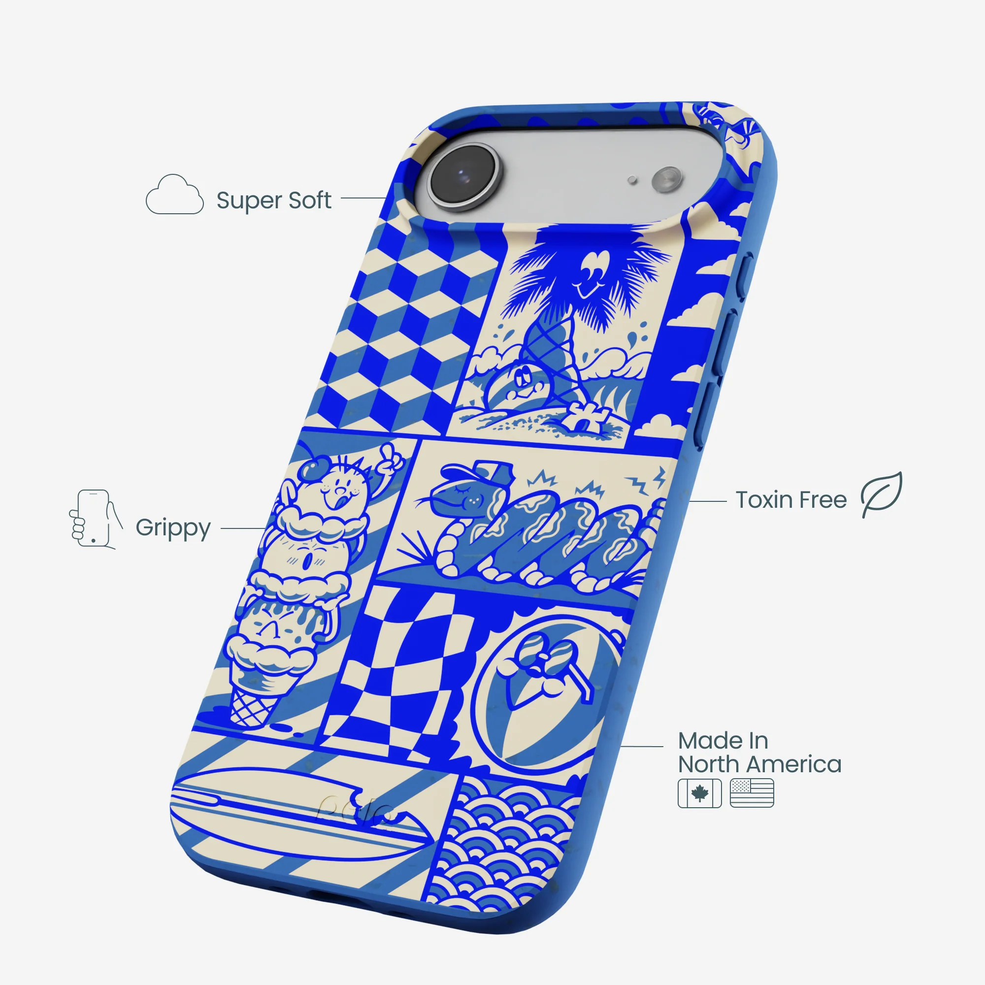 Electric Blue Summer Blues iPhone Air Case - Image 4