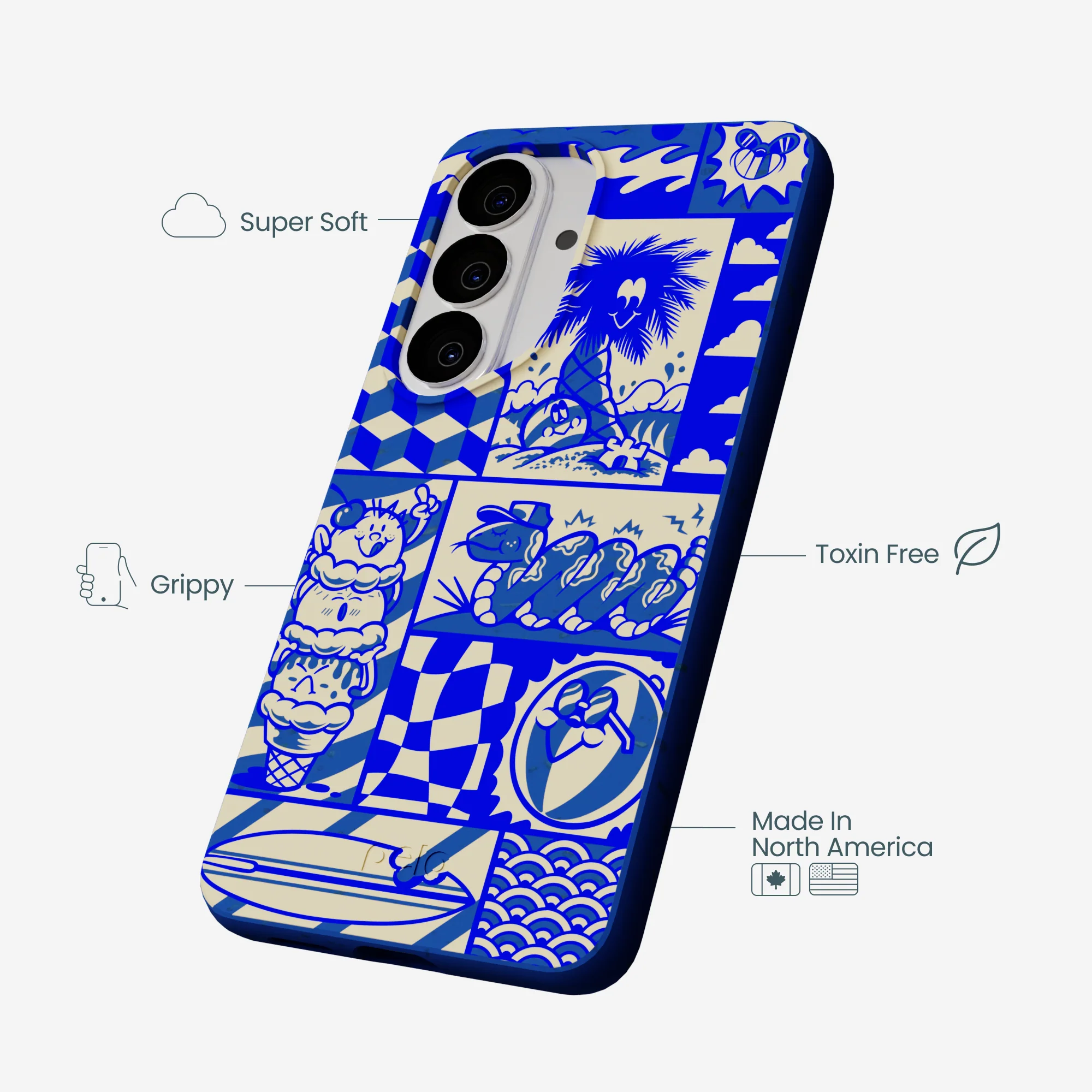 Electric Blue Summer Blues Samsung Galaxy S26 Case - Image 4