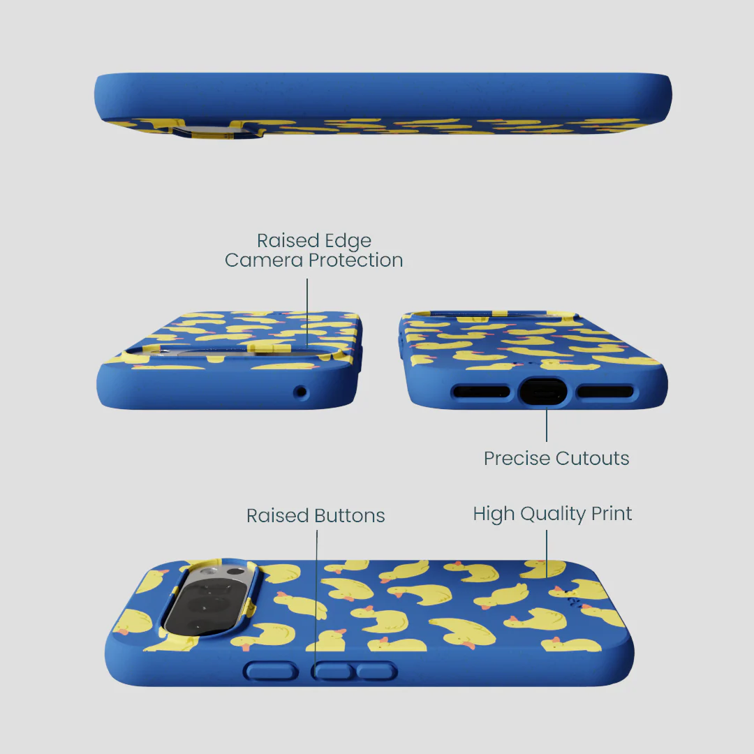 Electric Blue Sunny Ducklings Google Pixel 10/10 Pro Case - Image 3