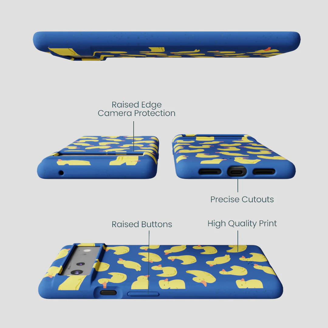 Electric Blue Sunny Ducklings Google Pixel 6 Case - Image 3