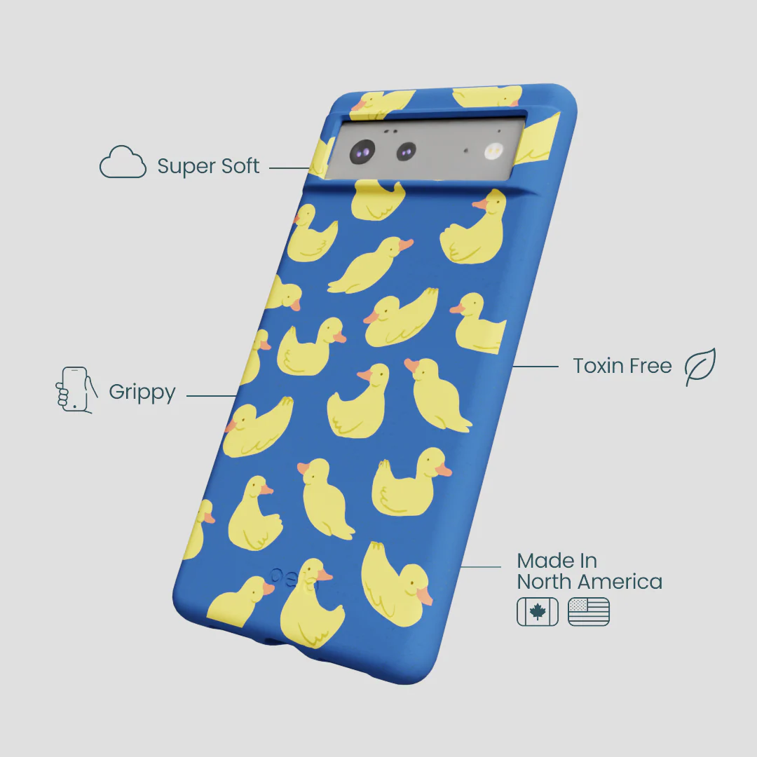 Electric Blue Sunny Ducklings Google Pixel 6a Case - Image 4