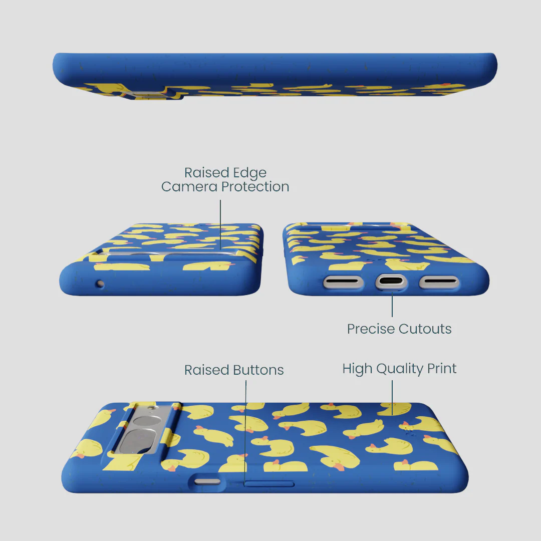 Electric Blue Sunny Ducklings Google Pixel 7 Pro Case - Image 3