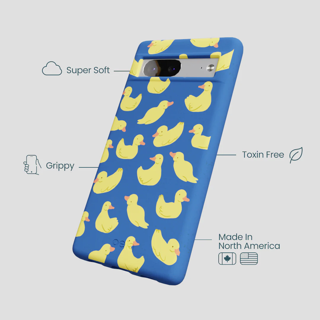 Electric Blue Sunny Ducklings Google Pixel 7a Case - Image 4