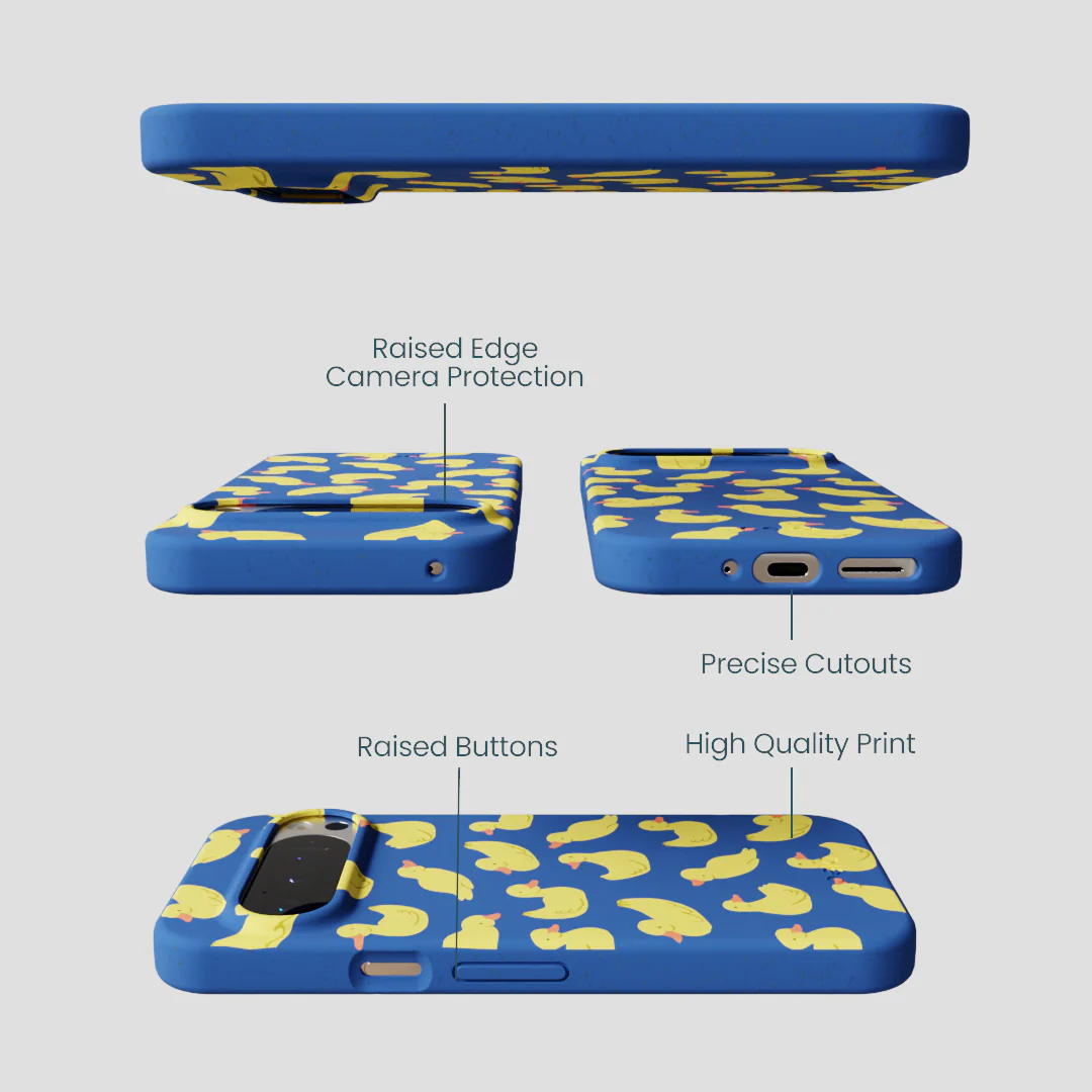 Electric Blue Sunny Ducklings Google Pixel 9/9 Pro Case - Image 3
