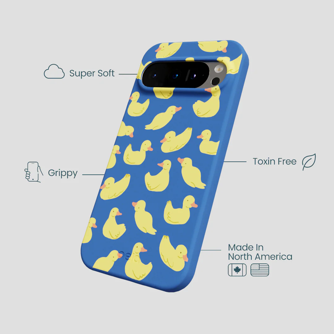 Electric Blue Sunny Ducklings Google Pixel 9/9 Pro Case - Image 4