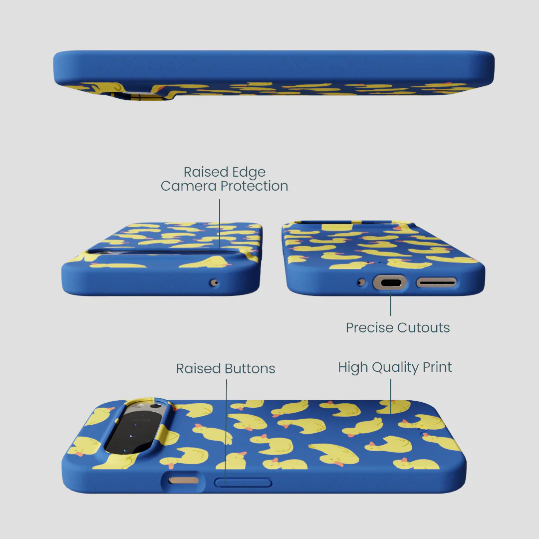 Electric Blue Sunny Ducklings Google Pixel 9 Pro XL Case - Image 3