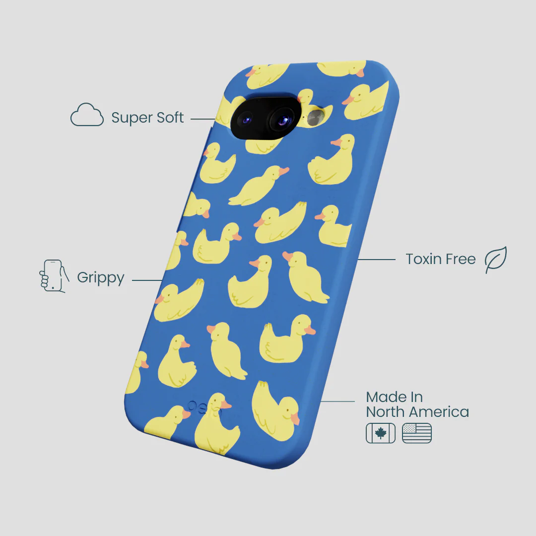 Electric Blue Sunny Ducklings Google Pixel 9a Case - Image 4
