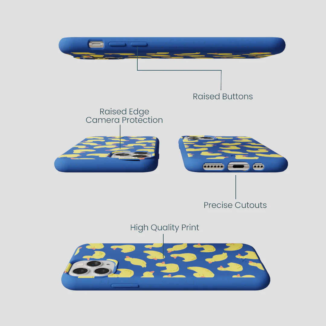 Electric Blue Sunny Ducklings iPhone 11 Pro Case - Image 3