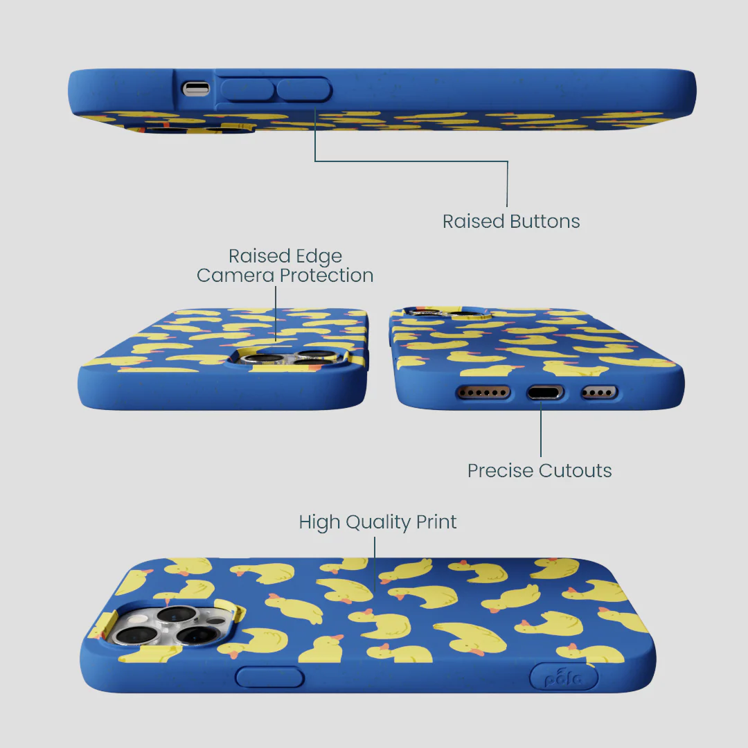 Electric Blue Sunny Ducklings iPhone 12 Pro Max Case - Image 3