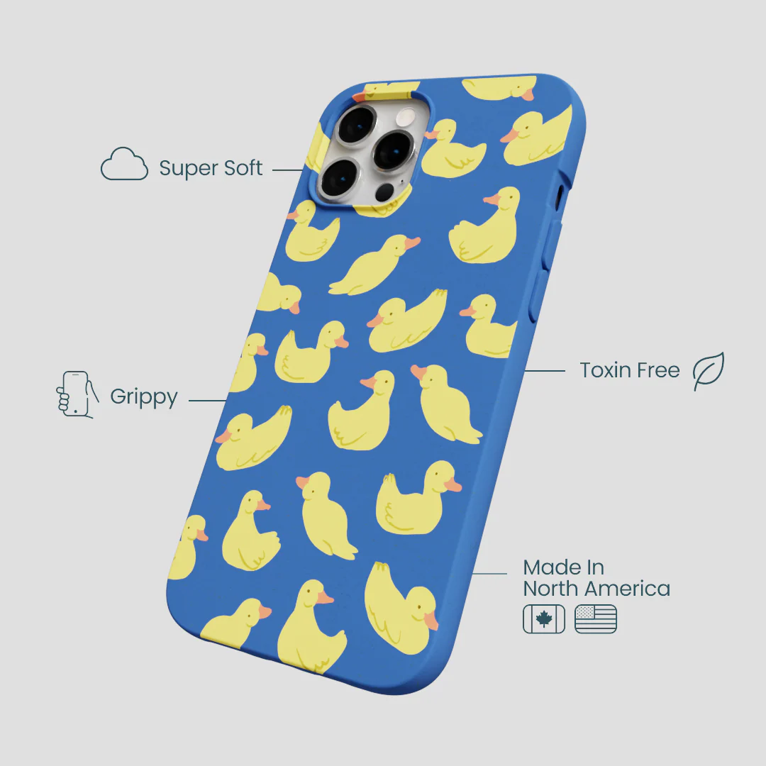 Electric Blue Sunny Ducklings iPhone 12 Pro Max Case - Image 4