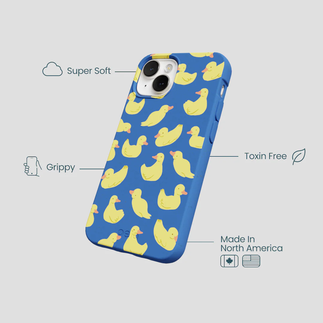 Electric Blue Sunny Ducklings iPhone 13 Mini Case - Image 4