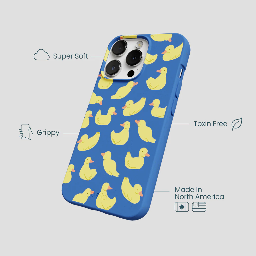 Electric Blue Sunny Ducklings iPhone 13 Pro Case - Image 4