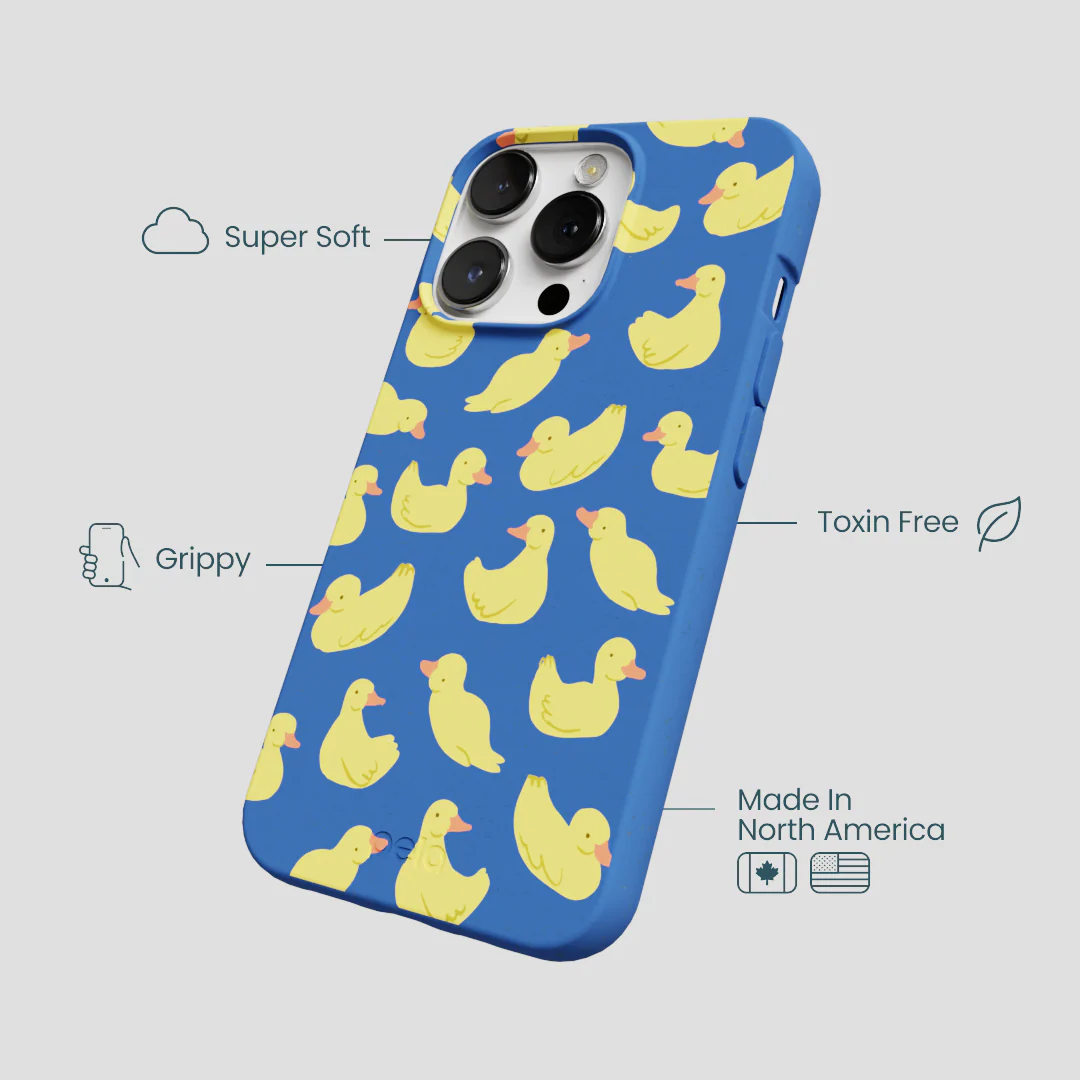 Electric Blue Sunny Ducklings iPhone 13 Pro Max Case - Image 4