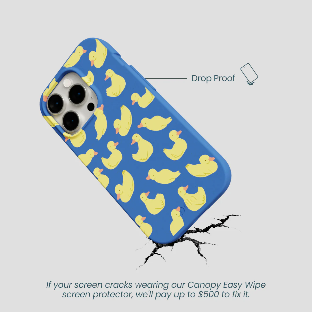 Electric Blue Sunny Ducklings iPhone 14 Pro Case - Image 5